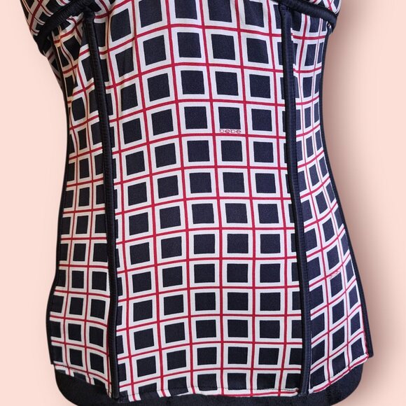 Bebe corset bustier geometric print lace trim strapless top size L - Picture 8 of 9